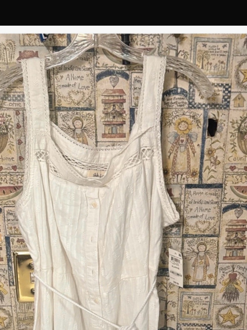 Style & Co. White Lace-Trim Cotton dress